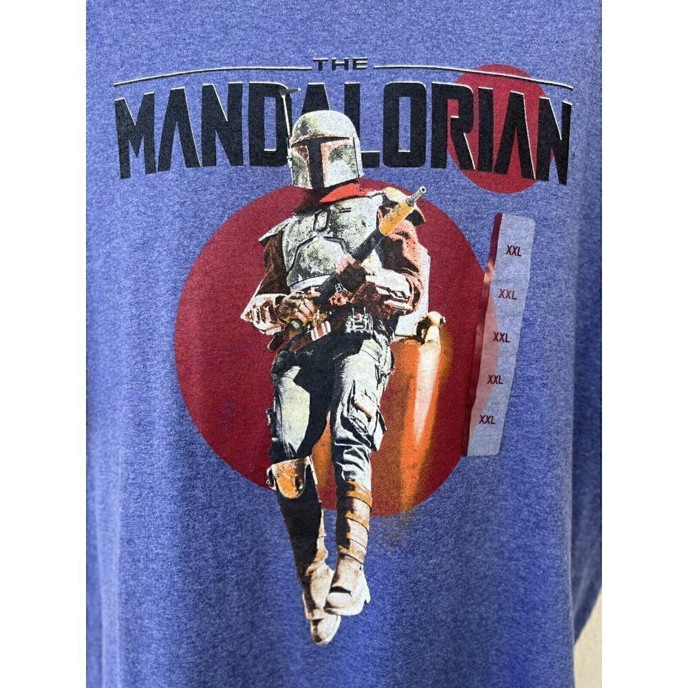 Star Wars The Mandalorian Mens T Shirt Size XL Blue Mad Engine Boba Fett - Picture 13 of 14